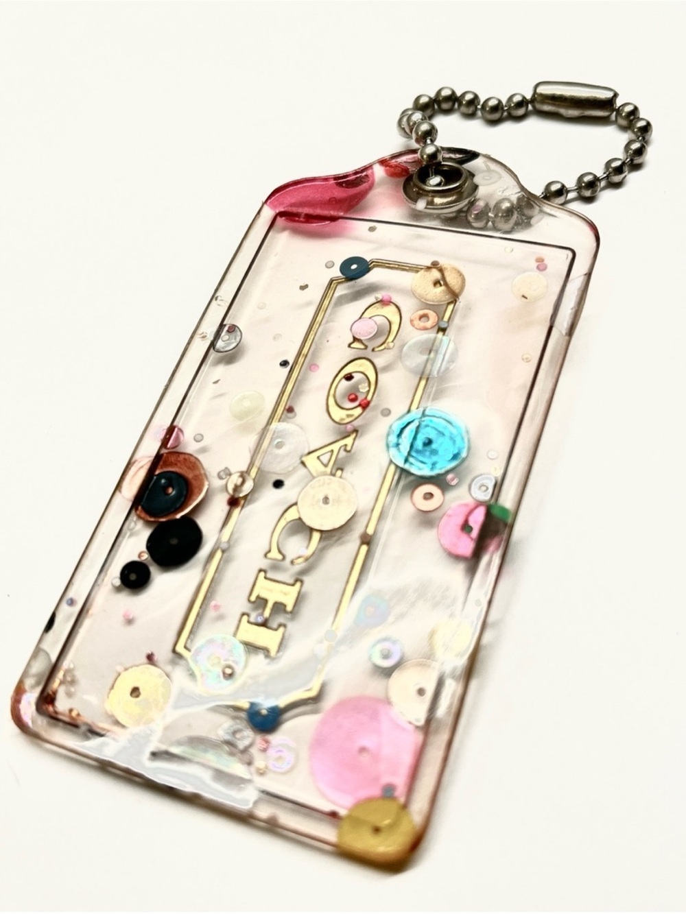 Coach Poppy Confetti Hang Tag EUC